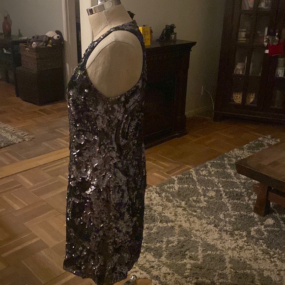 NWOT Mikael Aghal from Bergdorf Goodman  100% silk gorgeous sequin dress. - Picture 9 of 14